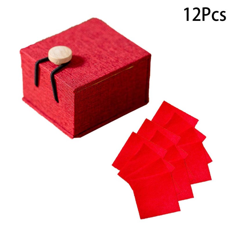 12pcs Chinese-style lipstick paper, disposable, easy-to-apply, pure adhesive.